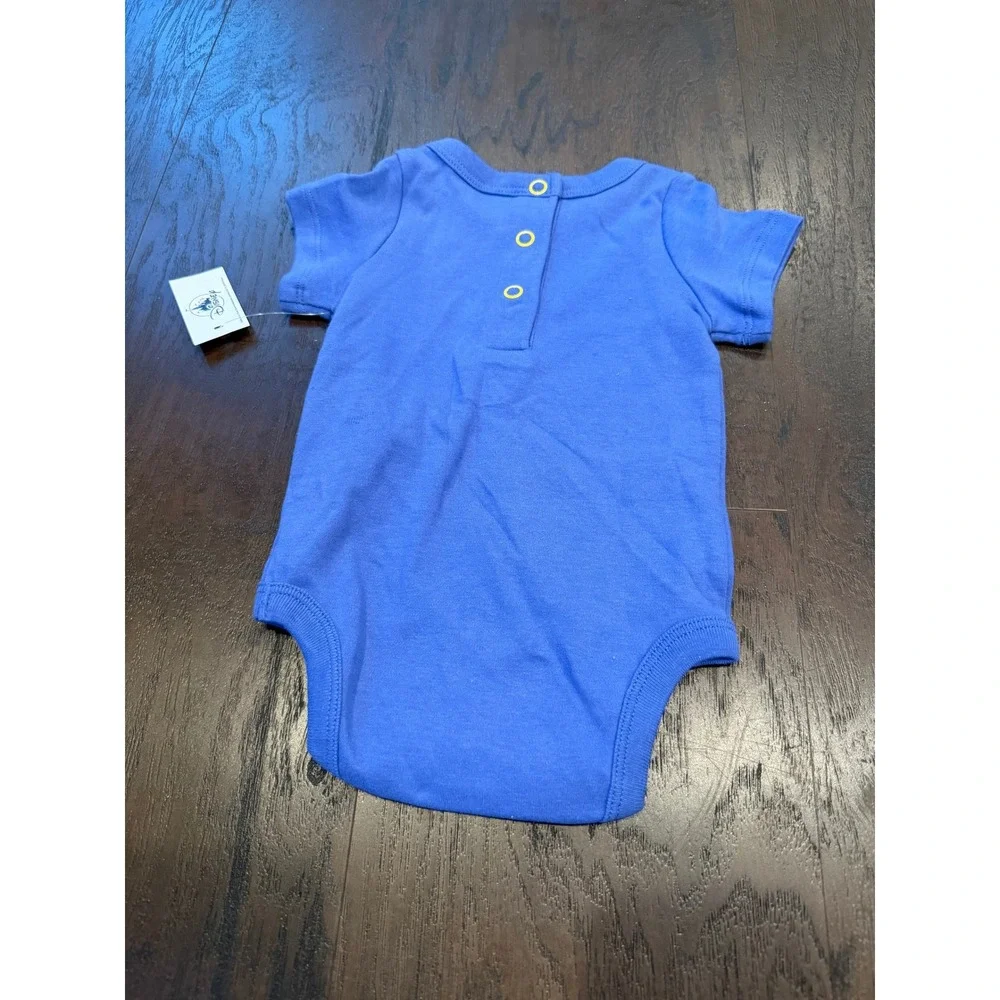 Disney Baby Mickey Mouse My First Visit Bodysuit Blue 0-3M NWT